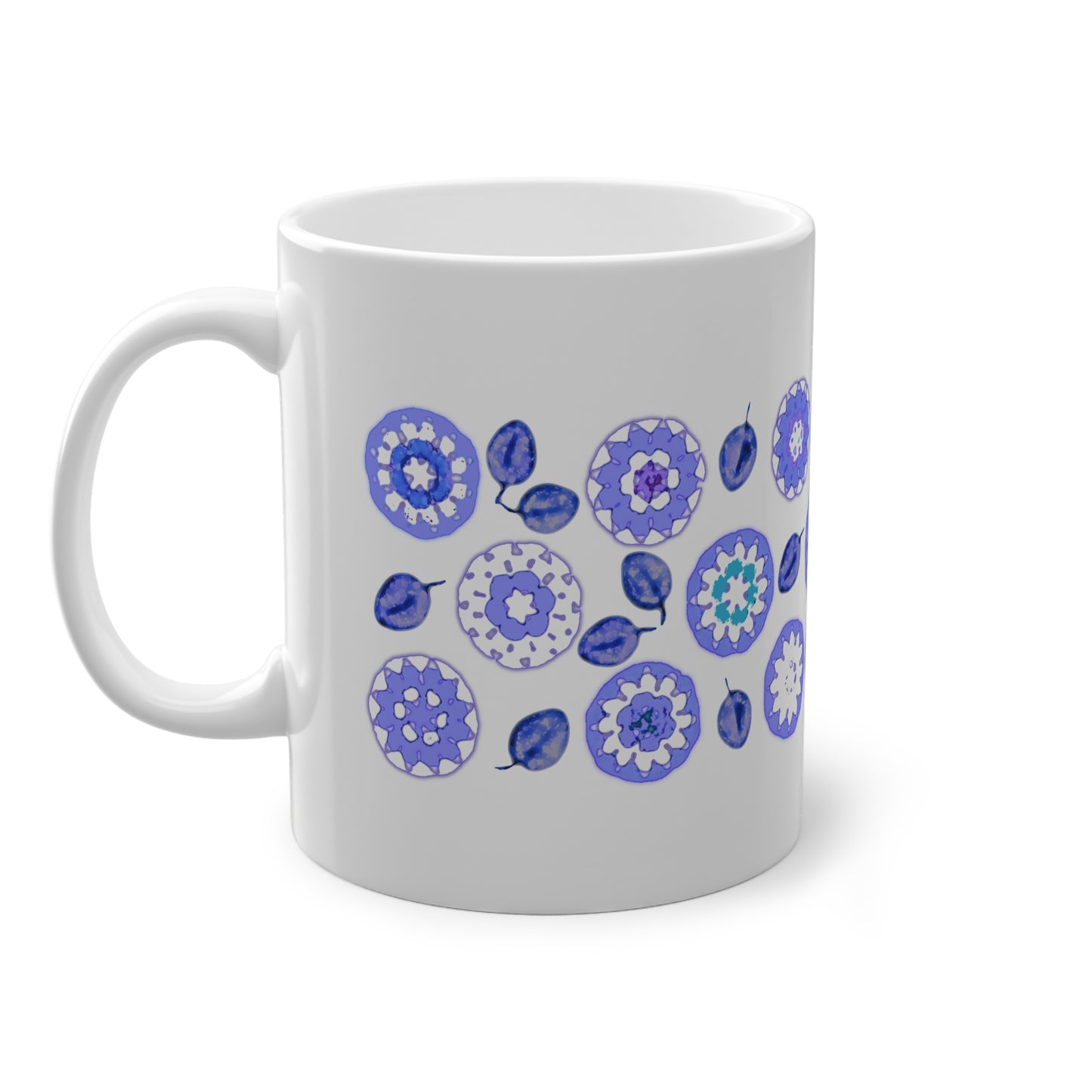 Coffee Mug Design Image--Indigo Crochet Pattern On White