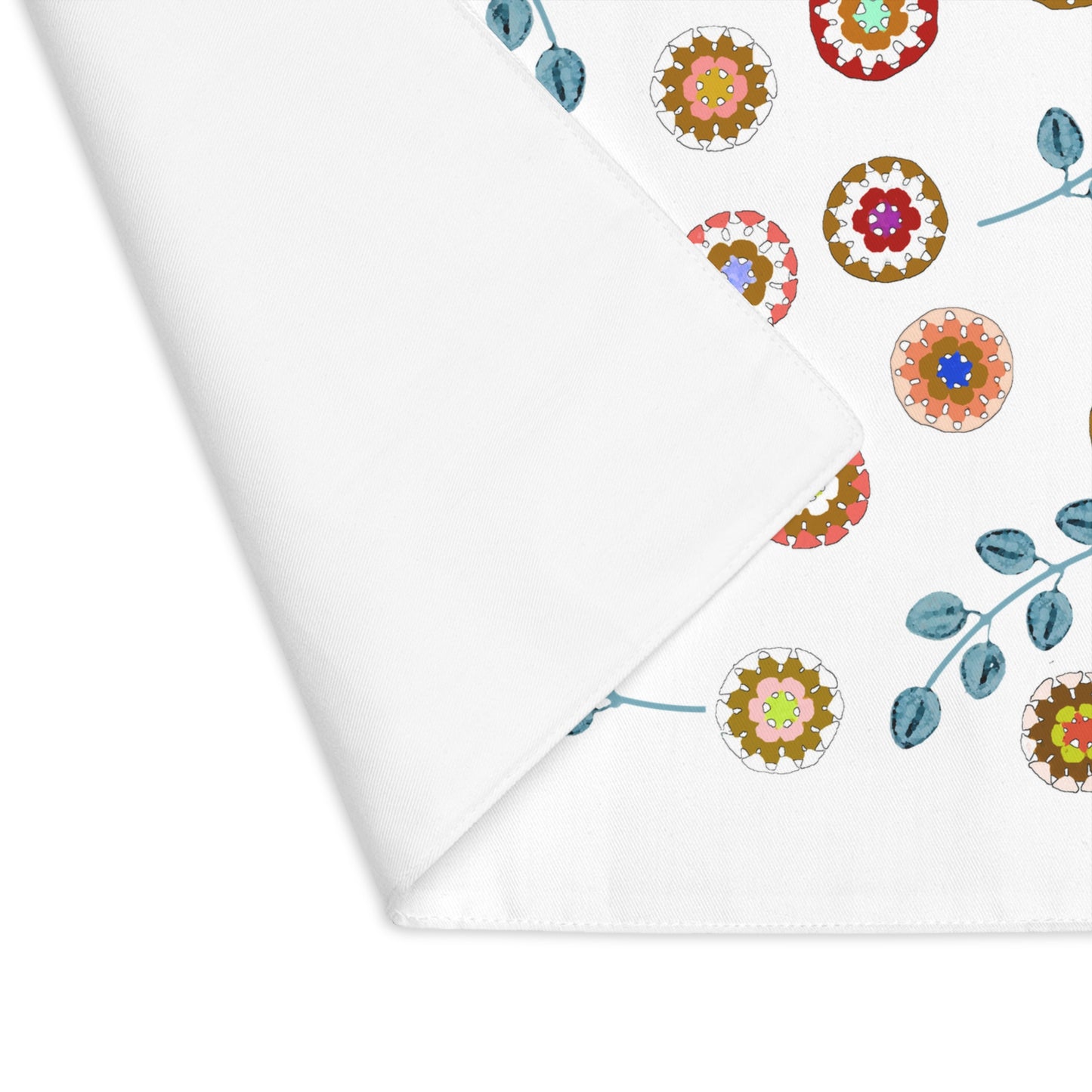 Brown Shade Crochet Flower Pattern Print Table Placemat