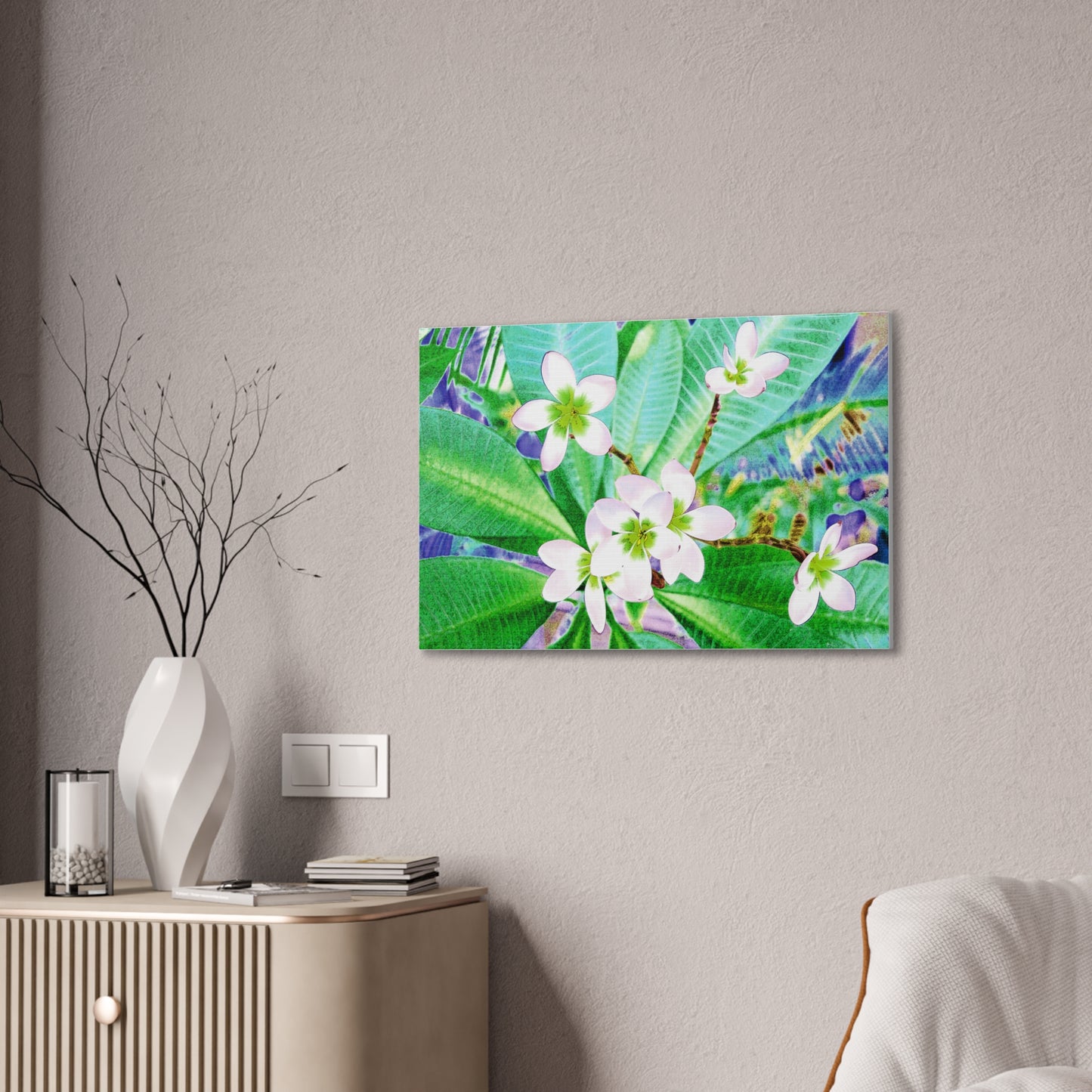 Frangipani Canvas Wall Art — Vibrant Stretched Canvas