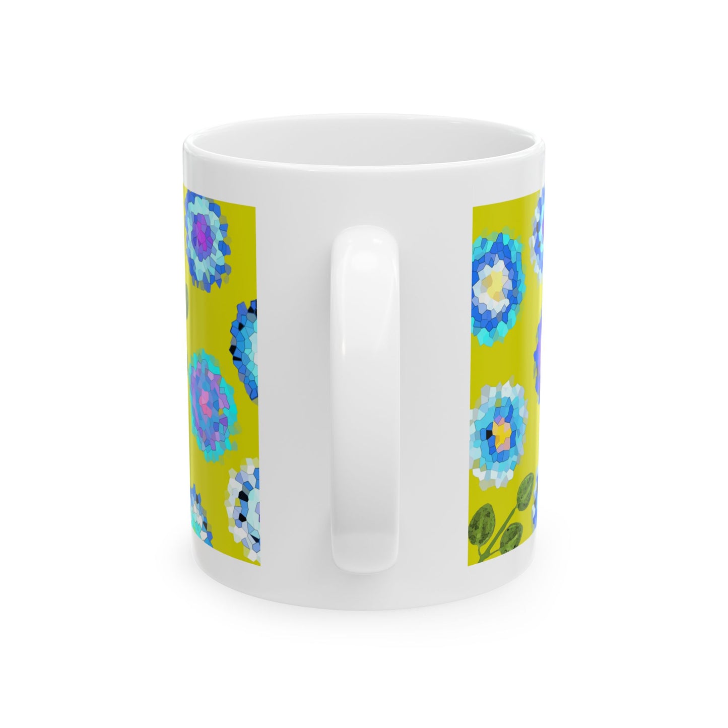 Colourful Glass Tile Pattern Coffee Mug Design Image-- Lime Green