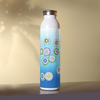 Insluted Double-Walled Stainless Steel Slim Water Bottle, Polar Ice 600ml