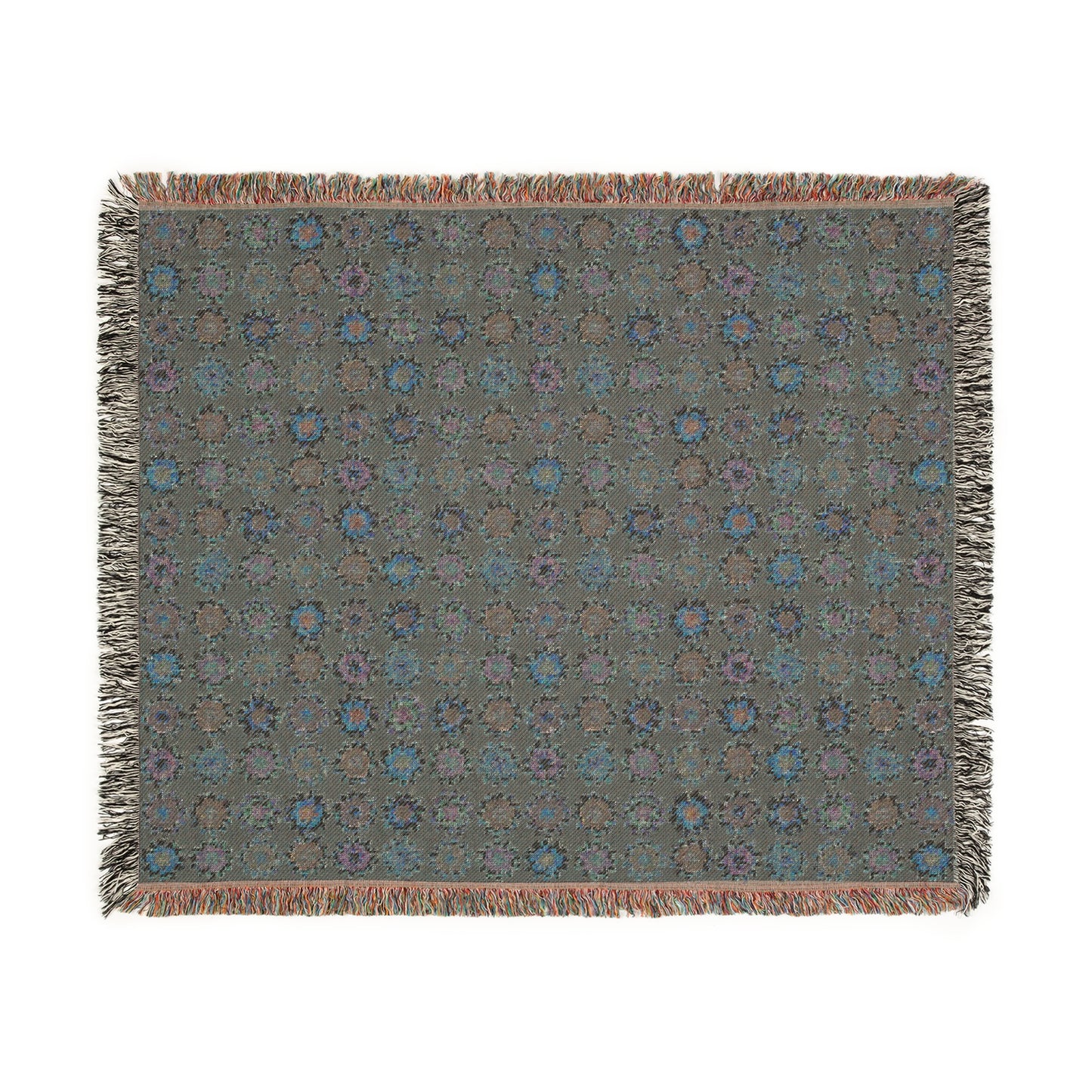 Boho Floral Woven Blanket - Brown Shade