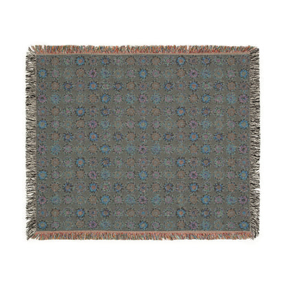 Boho Floral Woven Blanket - Brown Shade