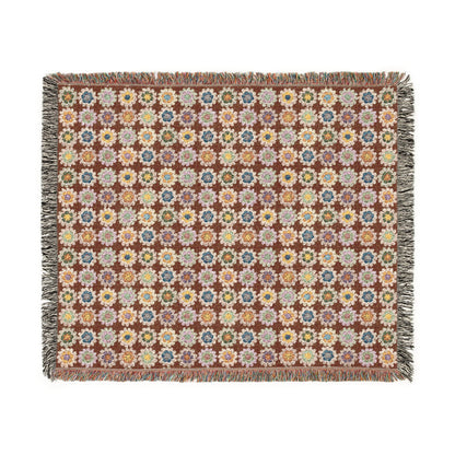 Boho Floral Woven Blanket - Brown Shade