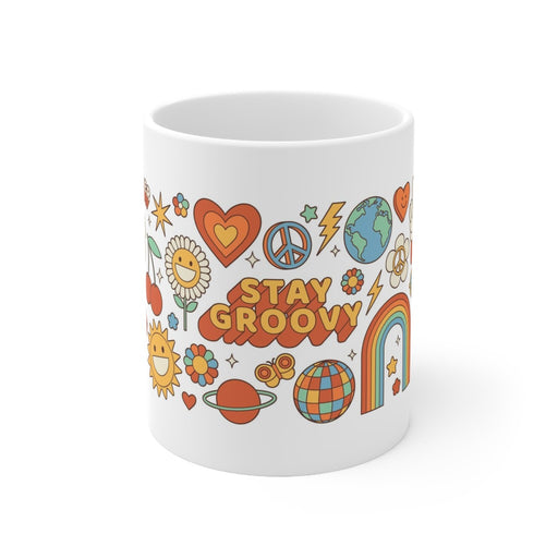 Groovy Hippie 70s Theme Ceramic Mug 11oz