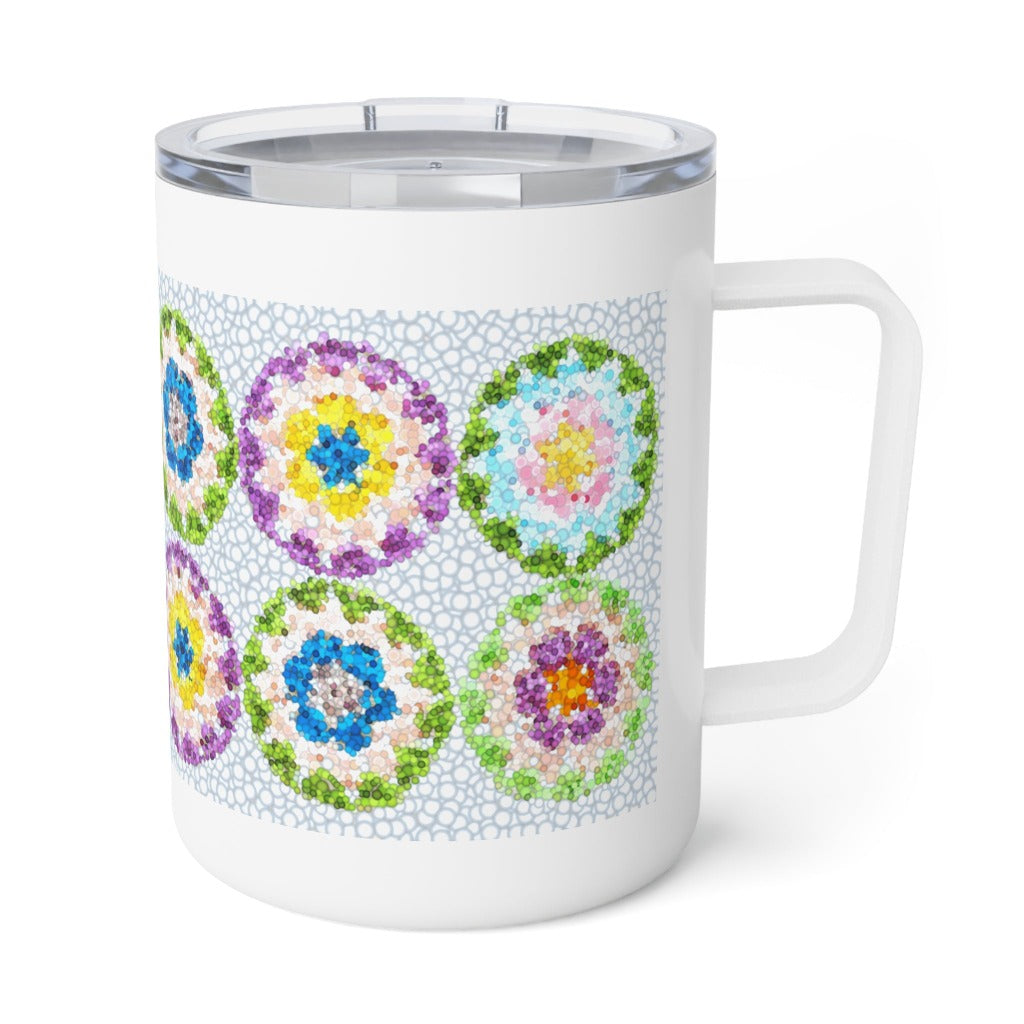 Crochet Pattern Print Insulated Coffee Mug, 10oz