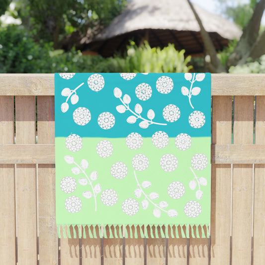 Boho Floral Beach Towel — Lightweight Turkish Fringe Beach Towel
