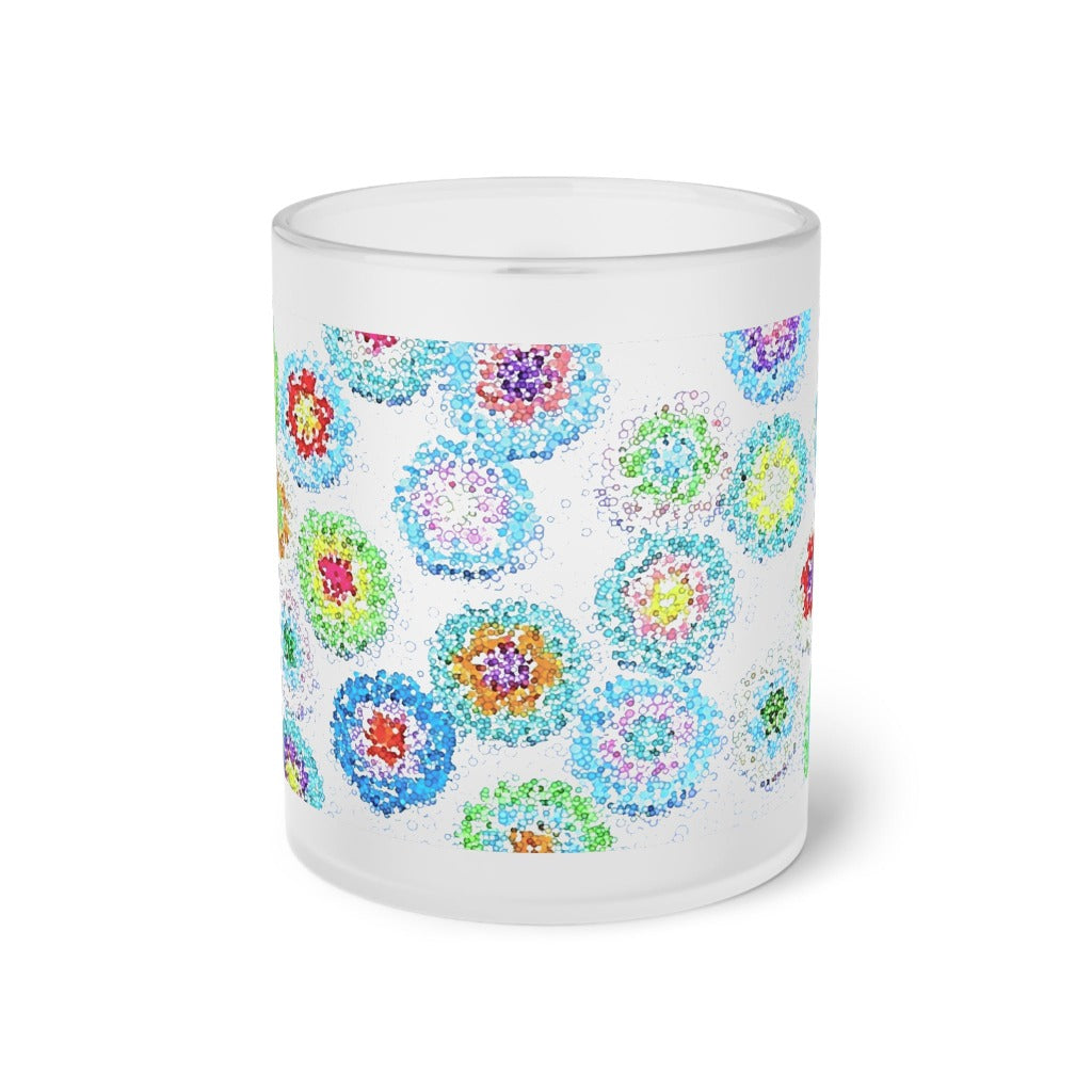 Frosted Glass Mug Floral Summer Breeze