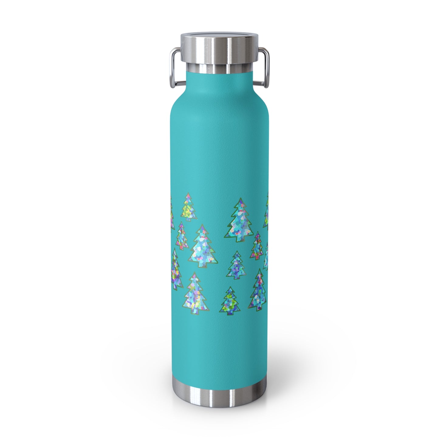 Christmas Tree Pattern Print Copper Bottle, 22oz