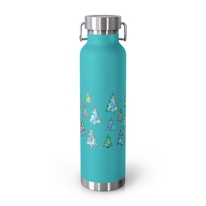 Christmas Tree Pattern Print Copper Bottle, 22oz