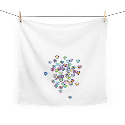 Tea Towel — Watercolor Heart Confetti Kitchen Towel