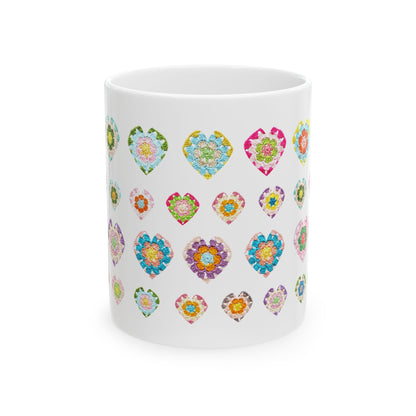 Love Heart Print Ceramic Mug (11oz)