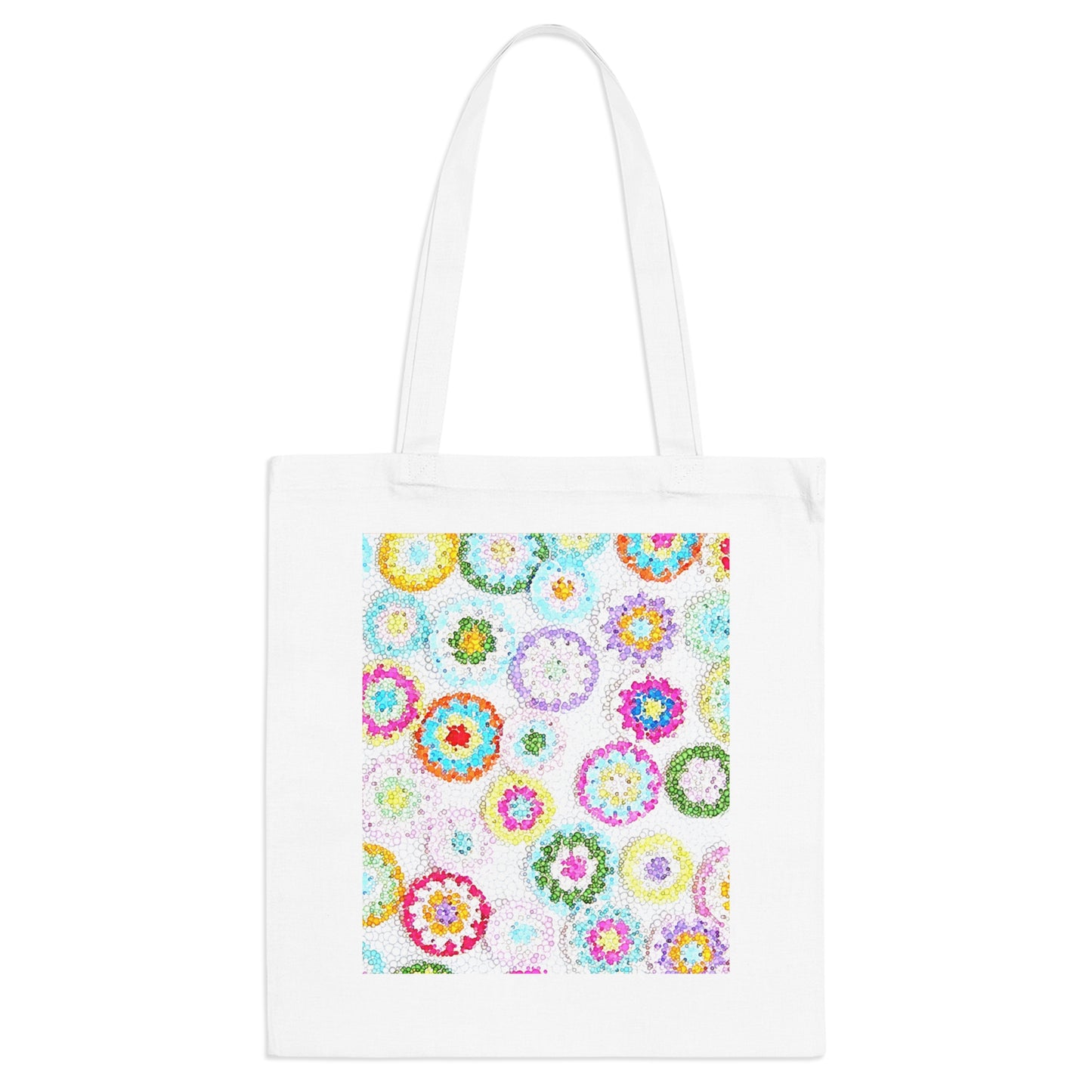 10 ( picture 100 196DPI ) Long Handle Cotton Tote Bag Floral