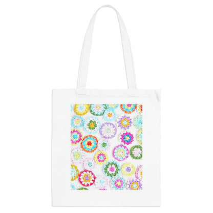 10 ( picture 100 196DPI ) Long Handle Cotton Tote Bag Floral