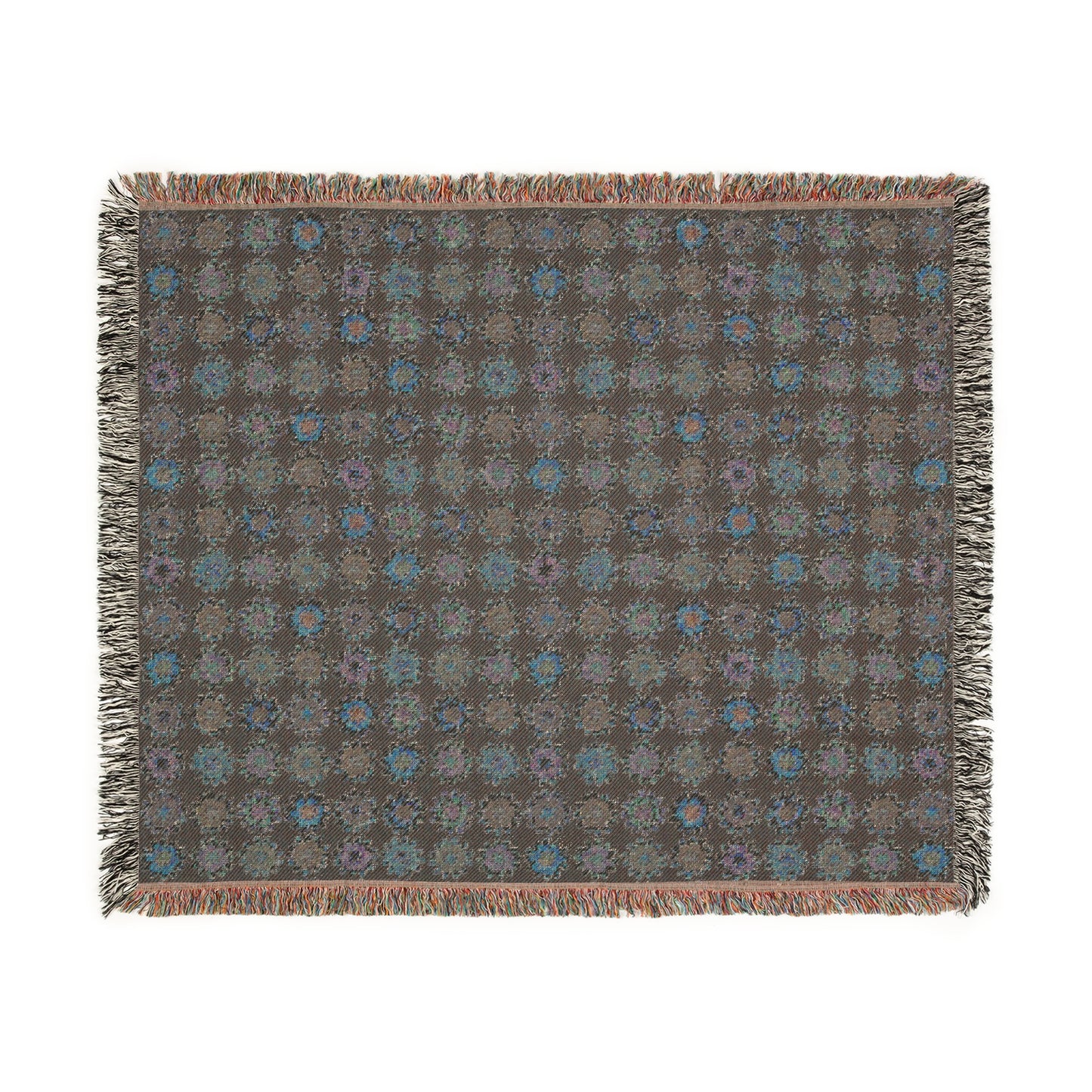 Boho Floral Woven Blanket - Black Shade