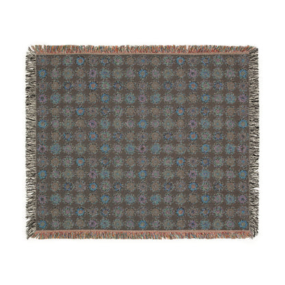 Boho Floral Woven Blanket - Black Shade