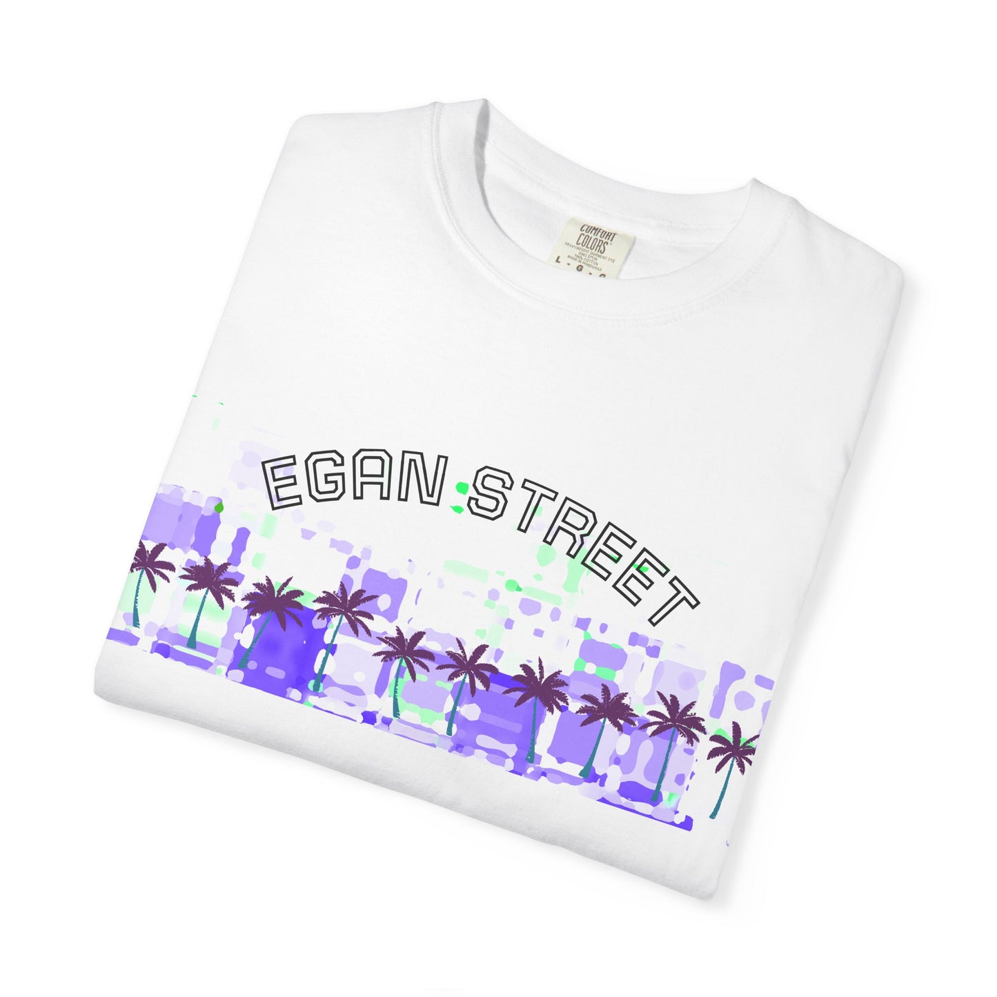 Men's Egan Street Retro Palm Beach Surf Tee Purple Design