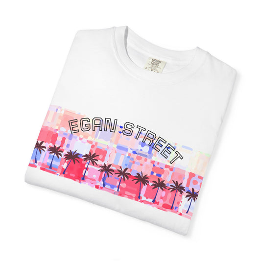 Men's Egan Street Retro Palm Beach Surf Tee Red Design