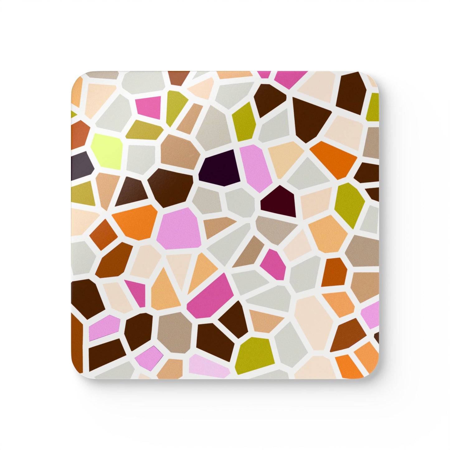 Cork Coaster Set — Retro Mosaic Tile Drink Coasters (4-Pack)