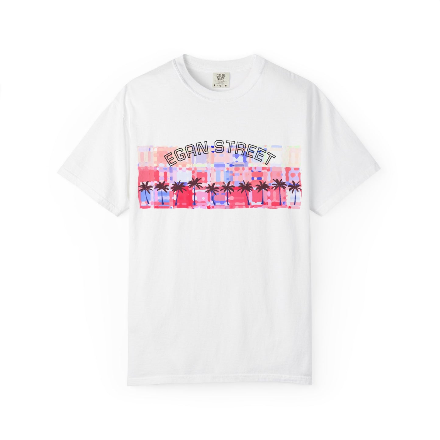 Men's Egan Street Retro Palm Beach Surf Tee Red Design