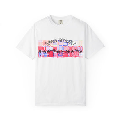 Men's Egan Street Retro Palm Beach Surf Tee Red Design