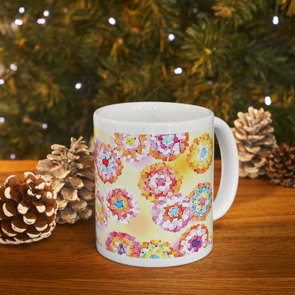 Floral Ceramic Mug Yellow