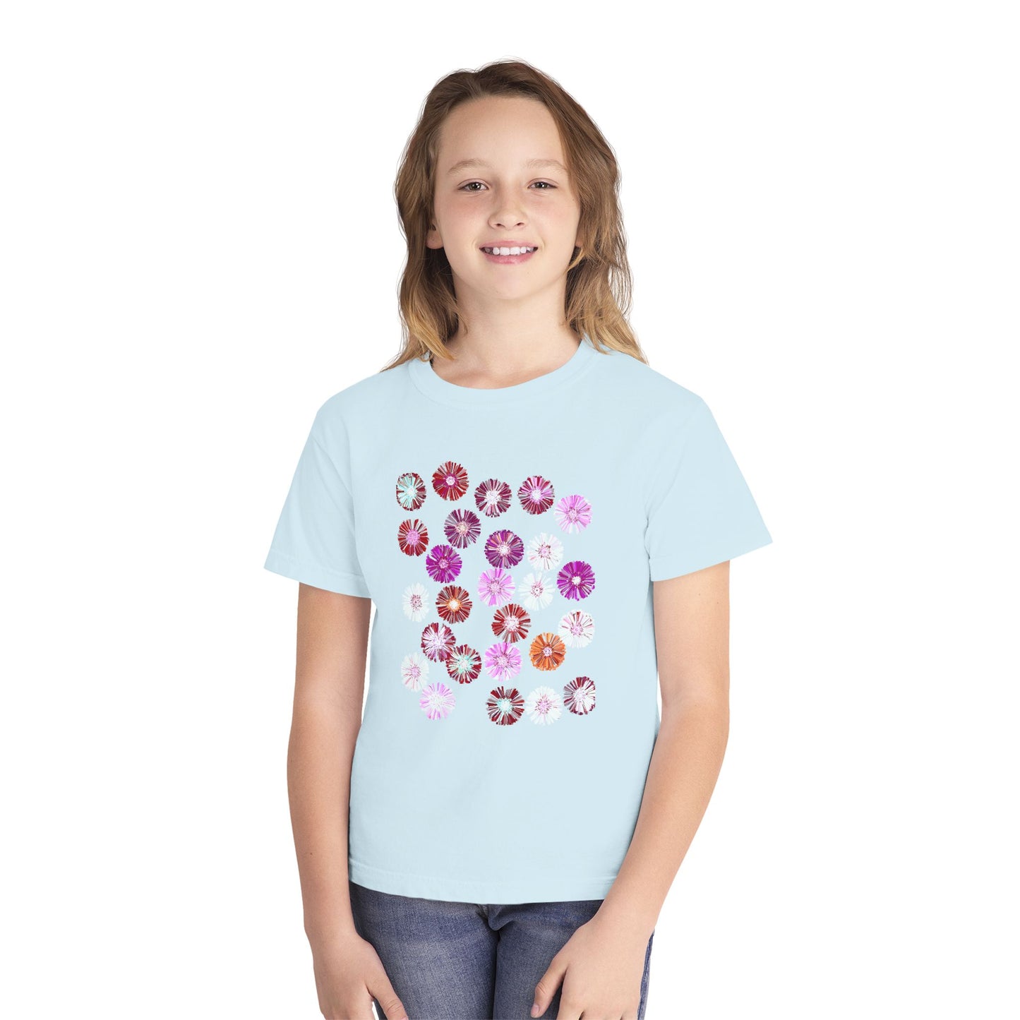 Floral Youth Midweight Tee for Spring Celebrations