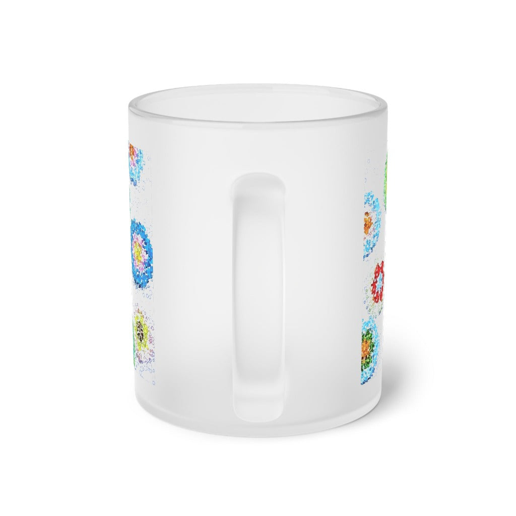 Frosted Glass Mug Floral Summer Breeze