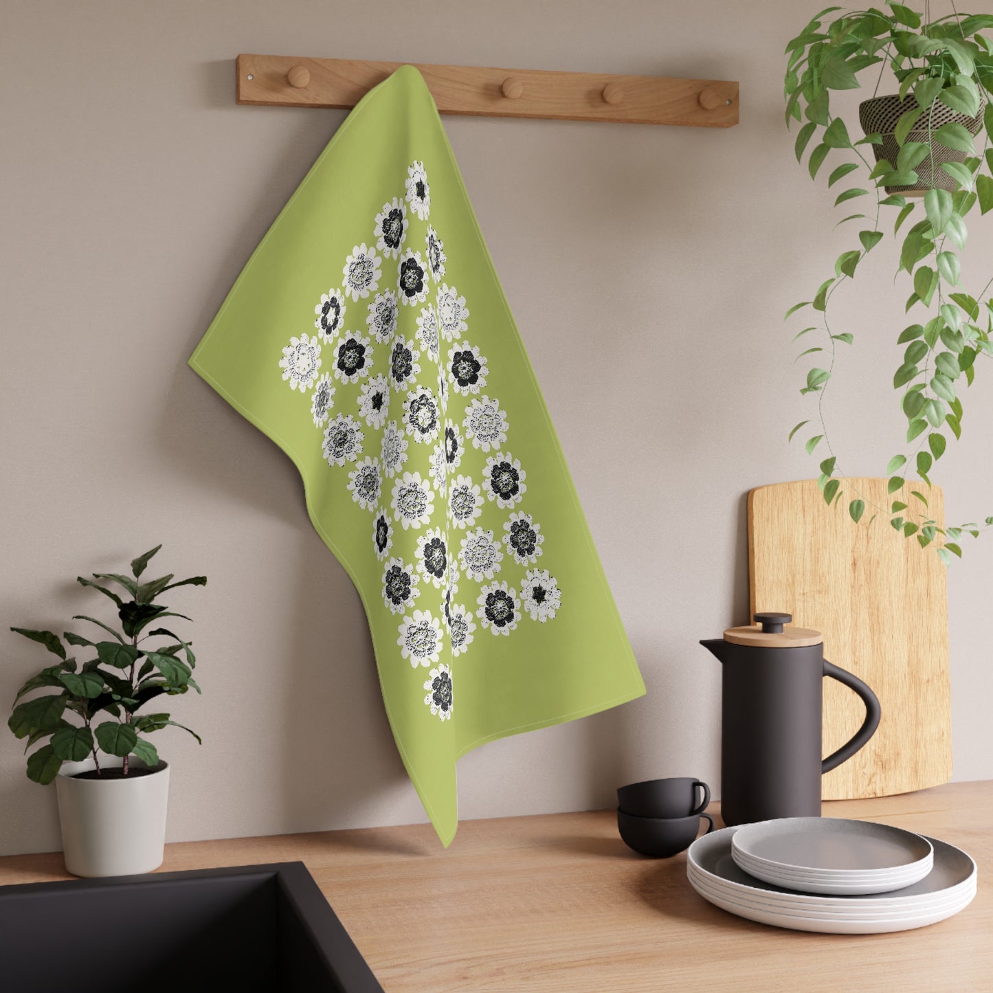 Cotton Twill Kitchen Towel Lime Green