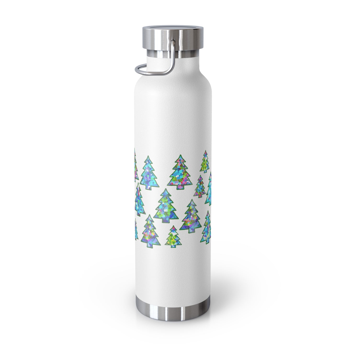 Christmas Tree Pattern Print Copper Bottle, 22oz