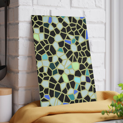Black & Green Mosaic Pattern Tempered Glass Cutting Board