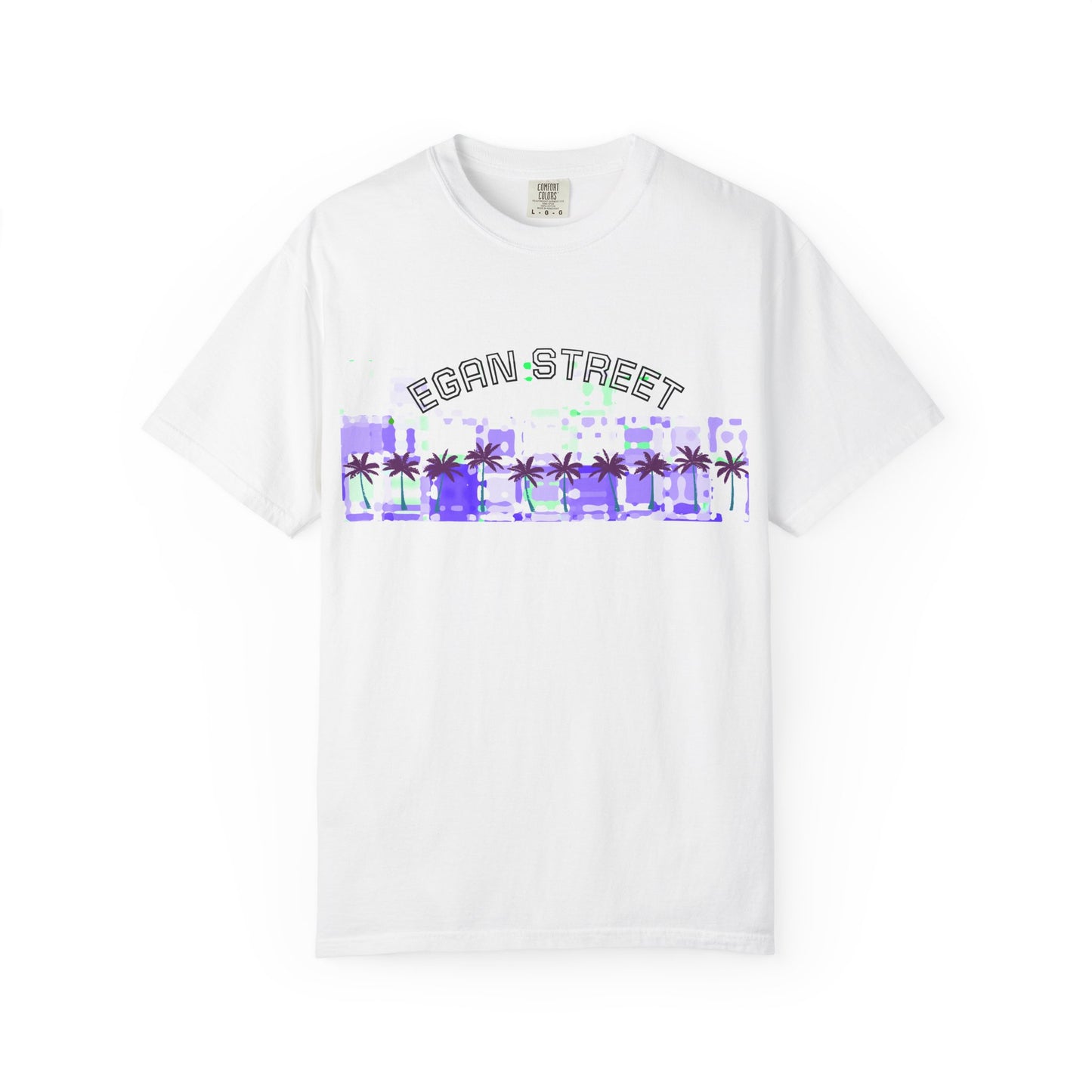 Men's Egan Street Retro Palm Beach Surf Tee Purple Design