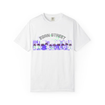 Men's Egan Street Retro Palm Beach Surf Tee Purple Design