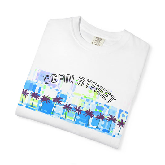 Men's Egan Street Retro Palm Beach Surf Tee Red Design Blue Design