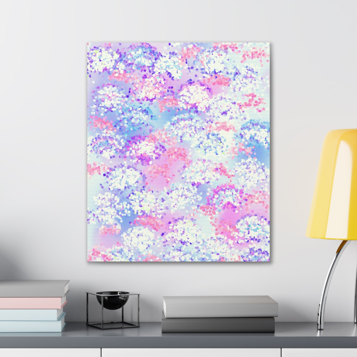 Stretched Abstract Canvas -- Cherry Blossom in Purple and Blue