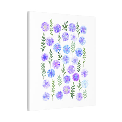 Abstract Canvas Wall Art Cornflowers-- White