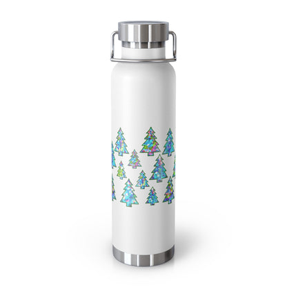 Christmas Tree Pattern Print Copper Bottle, 22oz