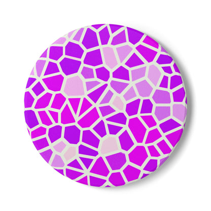 Geometric Mosaic Ceramic Coaster — Pink