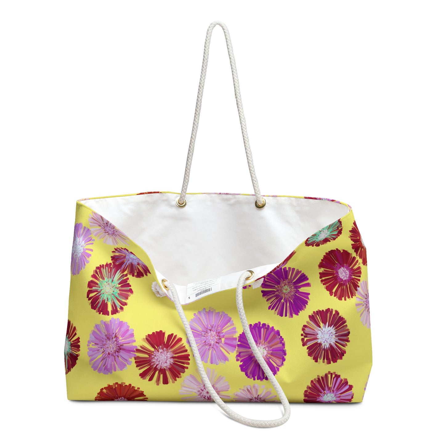 Yellow Floral Weekender Bag — Bright Summer Travel Tote