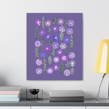 Abstract Canvas Wall Art-- Cornflowers