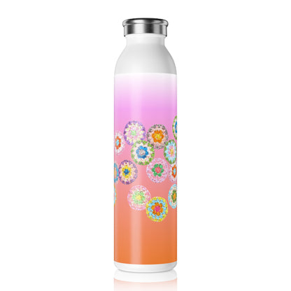 Insluted Double-Walled Stainless Steel Slim Water Bottle, Sunset 600ml