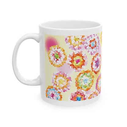 Floral Ceramic Mug Yellow