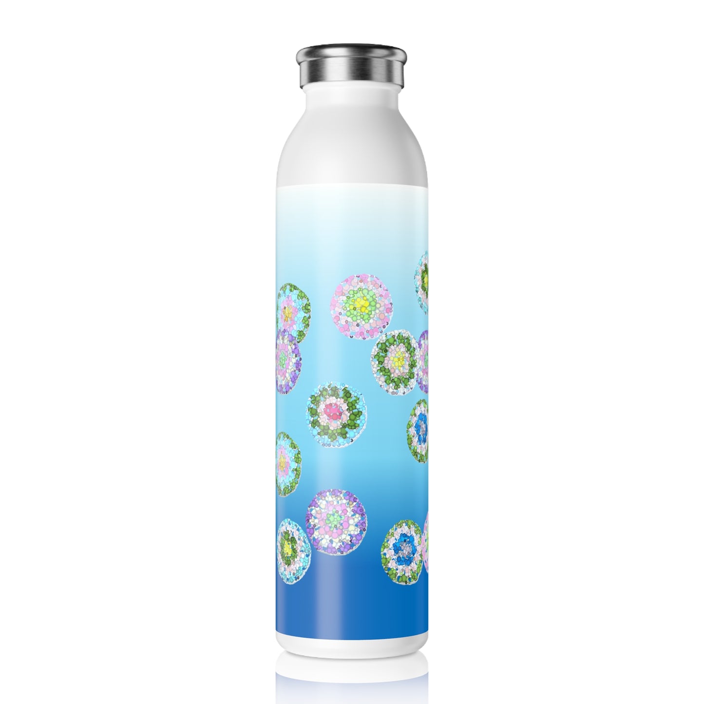 Insluted Double-Walled Stainless Steel Slim Water Bottle, Polar Ice 600ml