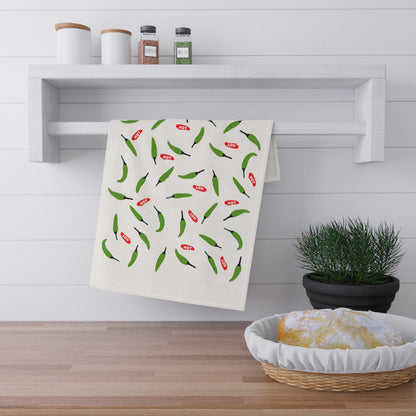 Copy of Chili Pepper Pattern Cotton Tea Towel — White Kitchen Dish Towel