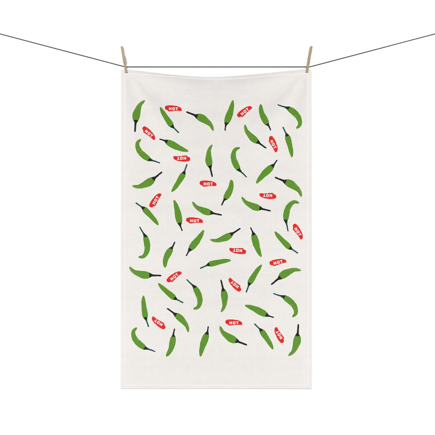 Copy of Chili Pepper Pattern Cotton Tea Towel — White Kitchen Dish Towel