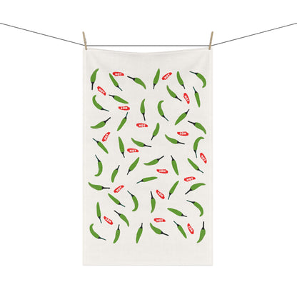 Copy of Chili Pepper Pattern Cotton Tea Towel — White Kitchen Dish Towel