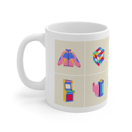 Classic 80s 90s Elements Print Ceramic Mug 11oz