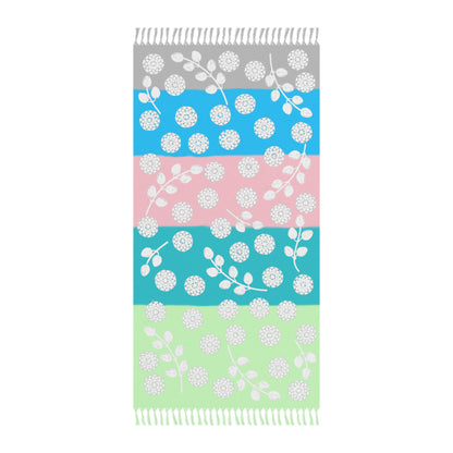 Boho Floral Beach Towel — Lightweight Turkish Fringe Beach Towel