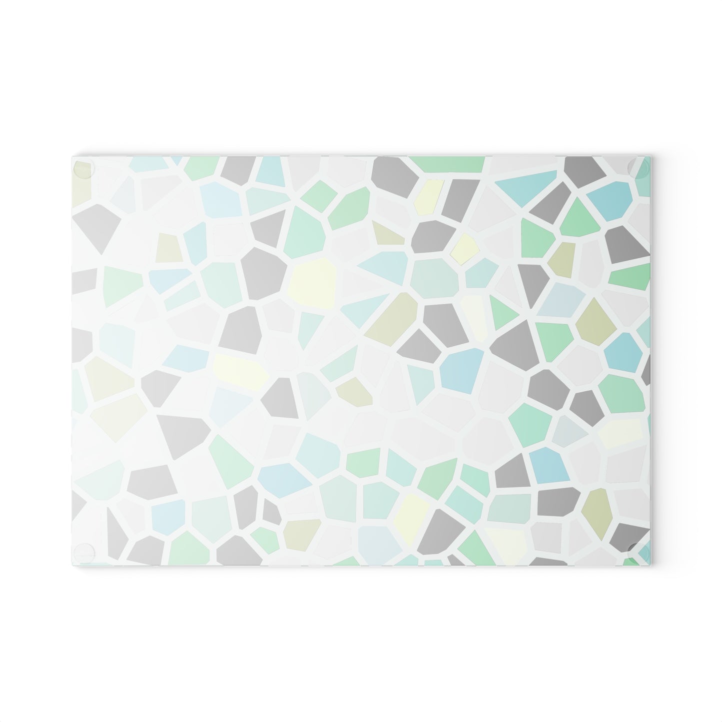 Mint Mosaic Geometric Tile Pattern Tempered Glass Cutting Board