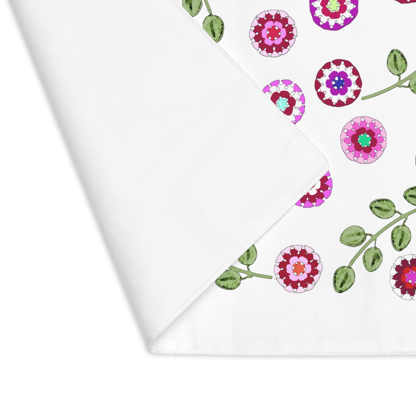 Pink Crochet Flower Pattern Table Placemat